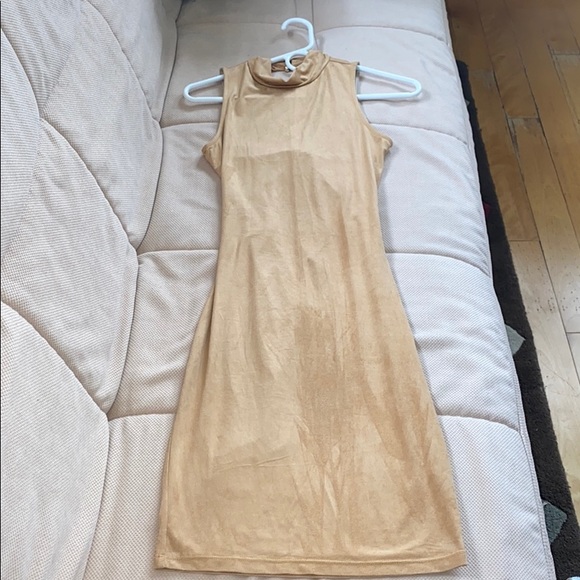 cherry mellow Dresses & Skirts - NUDE SUEDE LOOK BACKLESS BODYCON DRESS